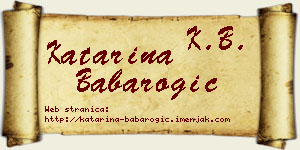 Katarina Babarogić vizit kartica